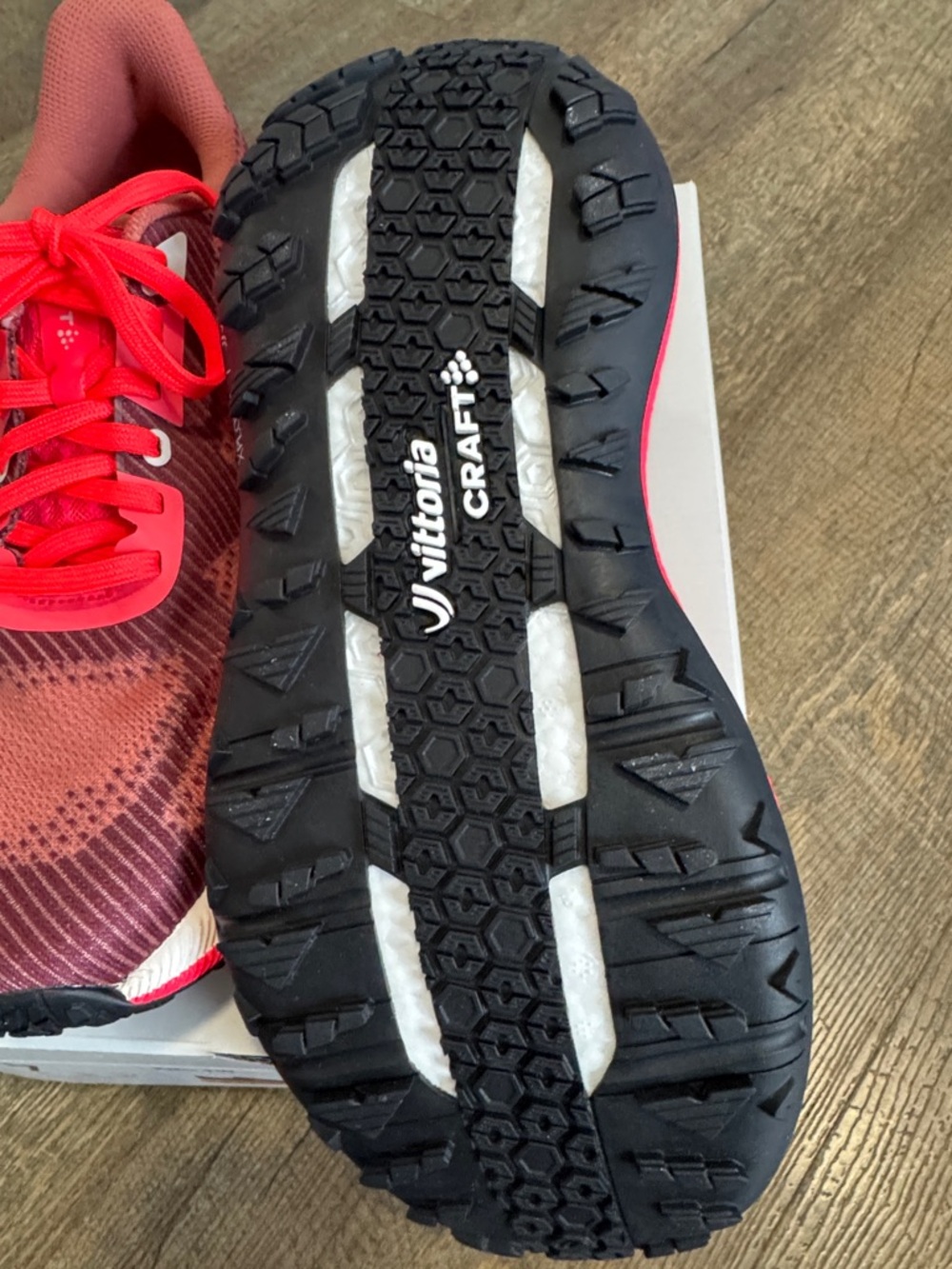 Craft Women's Sneakers in Burgundy and Hot Pink with shoe box. - Picture 6 of 11